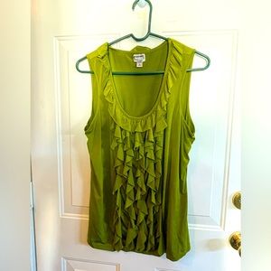 Sleeveless Olive Green Blouse